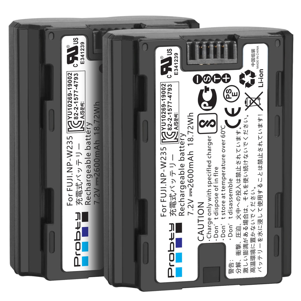 2200mAh NP-W235 NP W235 Battery LCD Dual Charging for Fujifilm X-T5 X-T4 GFX 100S X-H2S GFX 50S II VG-XT4 Vertical Battery Grip