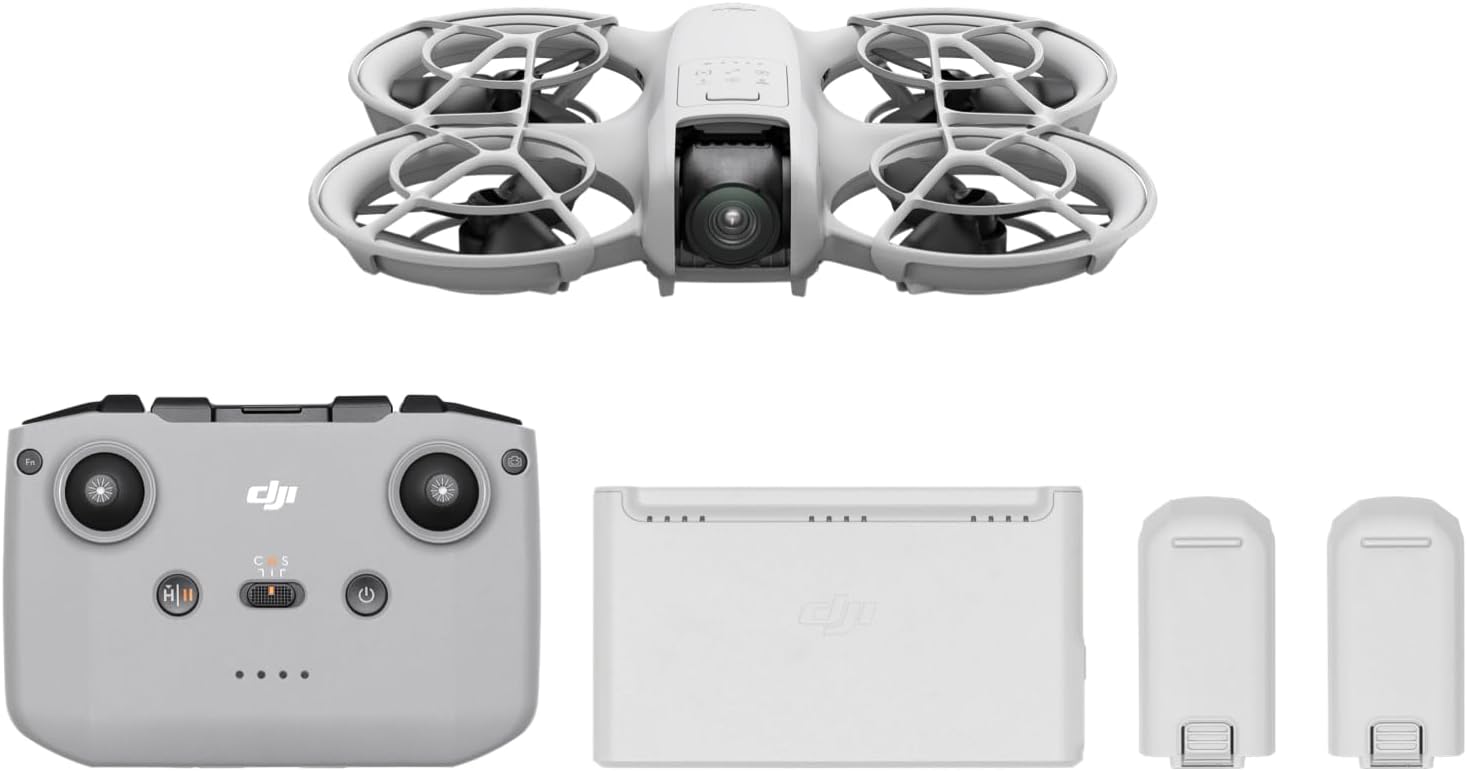 DJI Neo, Mini Drone with 4K UHD Camera for Adults, 135g Self Flying Drone that Follows You, Palm Takeoff, Subject Tracking, QuickShots, Stabilized Video, Built-In Propeller Guard (Controller-Free)
