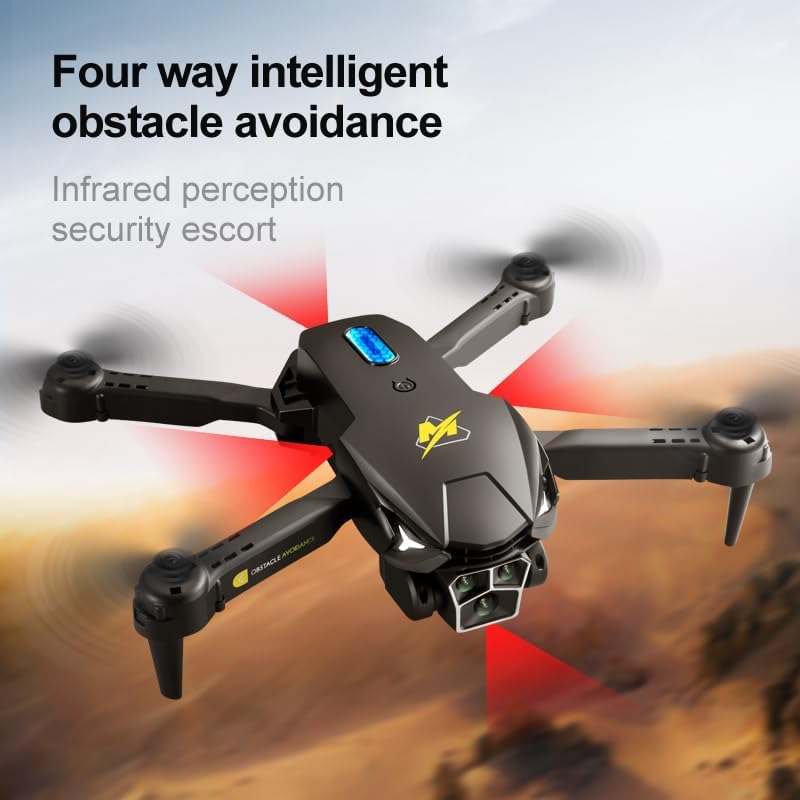 Obstacle avoidance Optical flow location WiFi FPV with 3 HD Camera Altitude Hold Mode Foldable RC Drone Quadcopter with Carry Case & 3 Batteries (Orange)