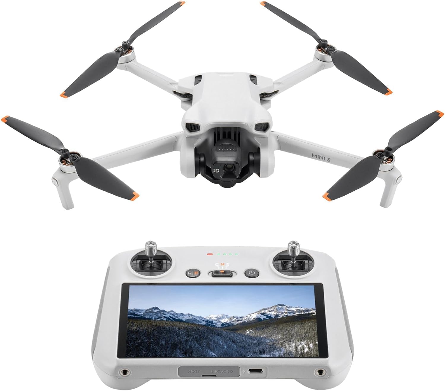 DJI Mini 3 (DJI RC) - Lightweight and Foldable Mini Camera Drone with 4K HDR Video, 38-min Flight Time, True Vertical Shooting, and Intelligent Features