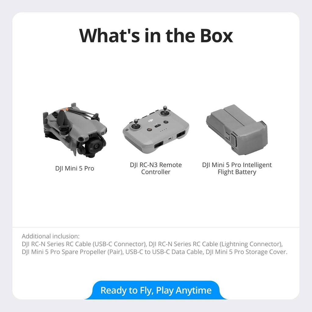 DJI Mini 5 Pro Fly More Combo with DJI RC 2, Drone with Camera, 1-Inch CMOS, 4K Drone for Beginners with Omnidirectional Obstacle Sensing, ActiveTrack 360°, 225° Gimbal Rotation, 3 Batteries
