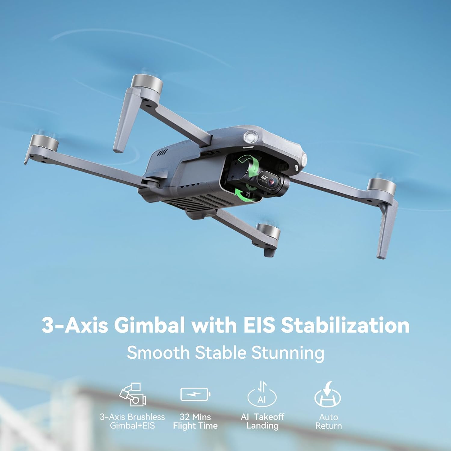 Ruko MINI 2(RC3), Professional 8K Drone with 5.5" Screen Controller, Drones with camera for Adults 4K Video, 3-Axis Gimbal, 20000ft FPV Transmission, Under 249g, Beginner (64-Min Flight)