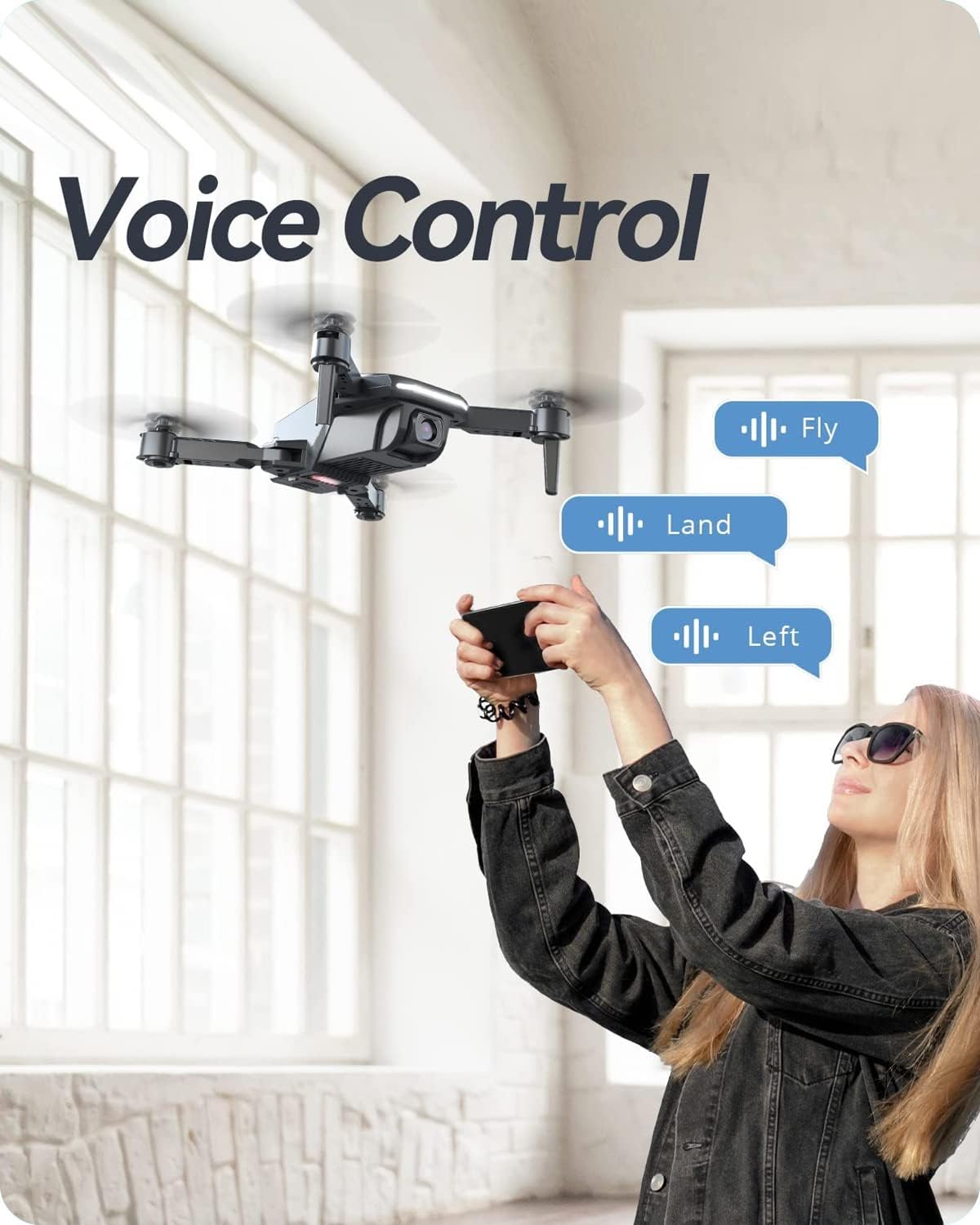 Holy Stone Drone for Kids with 1080P HD Camera, HS430 RC Mini Drones Quadcopter with WiFi FPV Live Video, Circle Fly, Throw to Go, Toys for Adults or Beginners, 2 Batteries 26 Mins, Easy to Fly, Black
