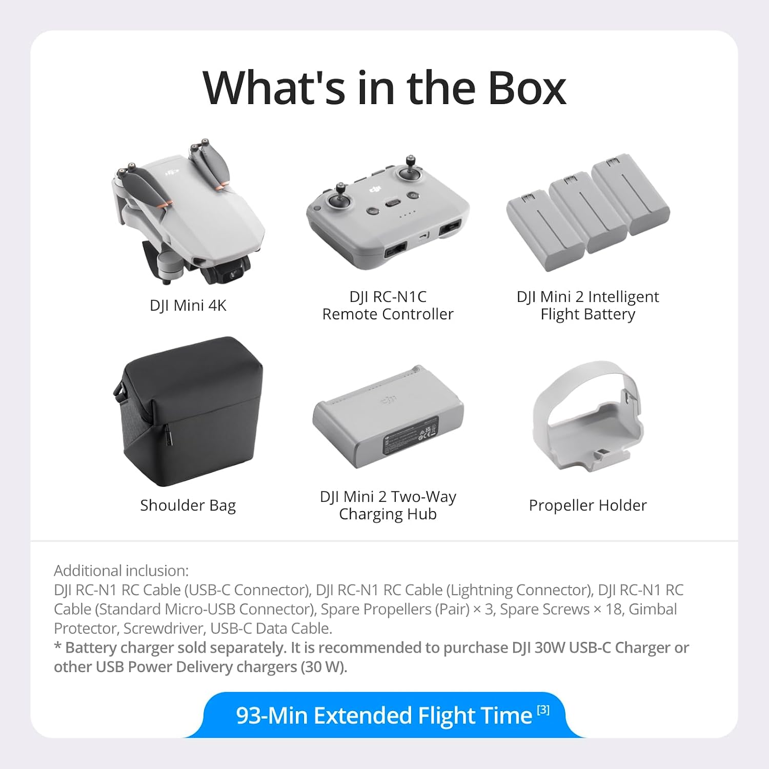 DJI Mini 4K, Drone with 4K UHD Camera for Adults, Under 249 g, 3-Axis Gimbal Stabilization, 10km Video Transmission, Auto Return, Wind Resistance, 1 Battery for 31-Min Max Flight Time, Intelligent