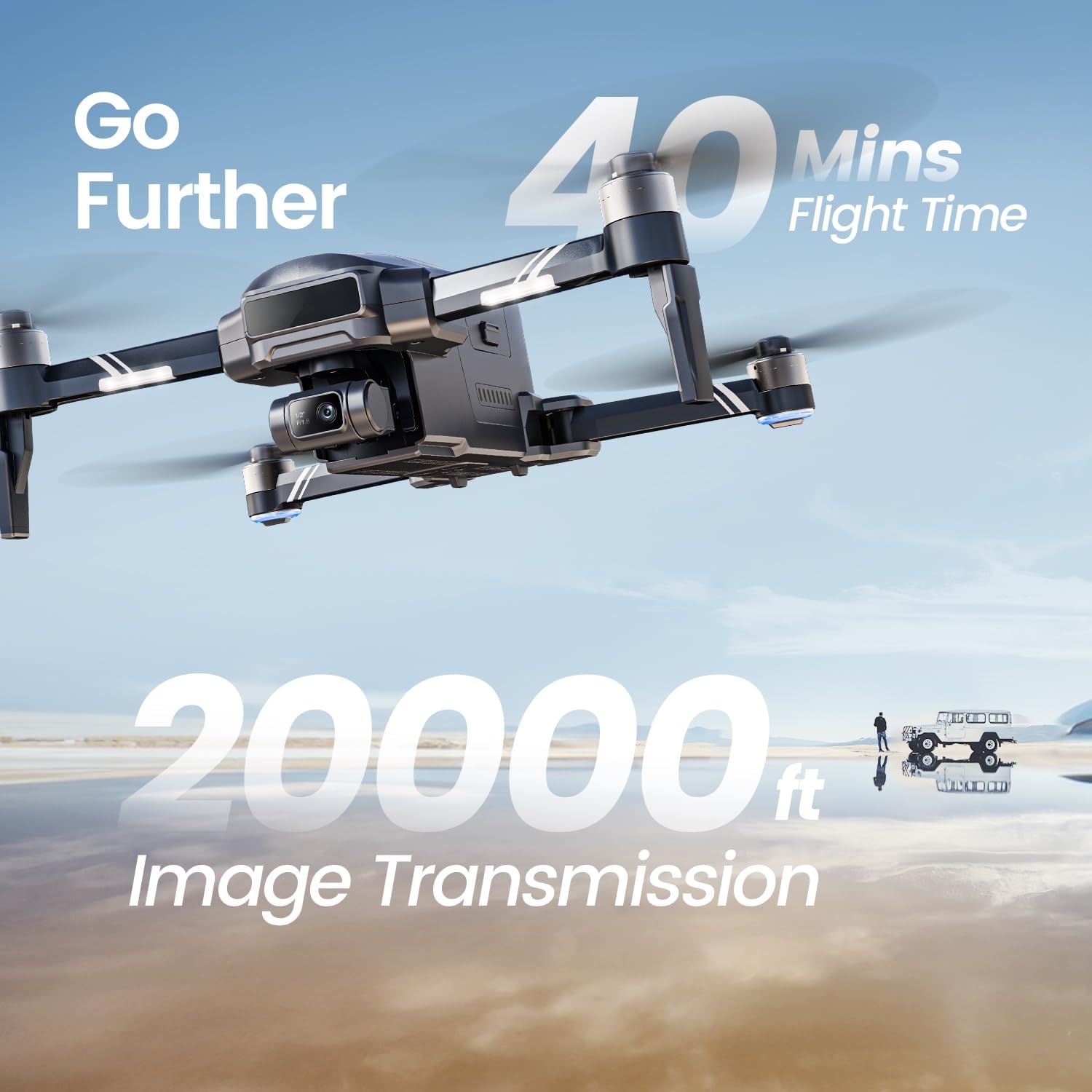 Holy Stone HS600 4K Drone with EIS Camera for Adults, 2-Axis Gimbal Quadcopter, Modular Intelligent Battery 28 Mins Flight Time, 10000 FT Range Transmission, GPS Drone with Brushless Motors, 4K/30FPS