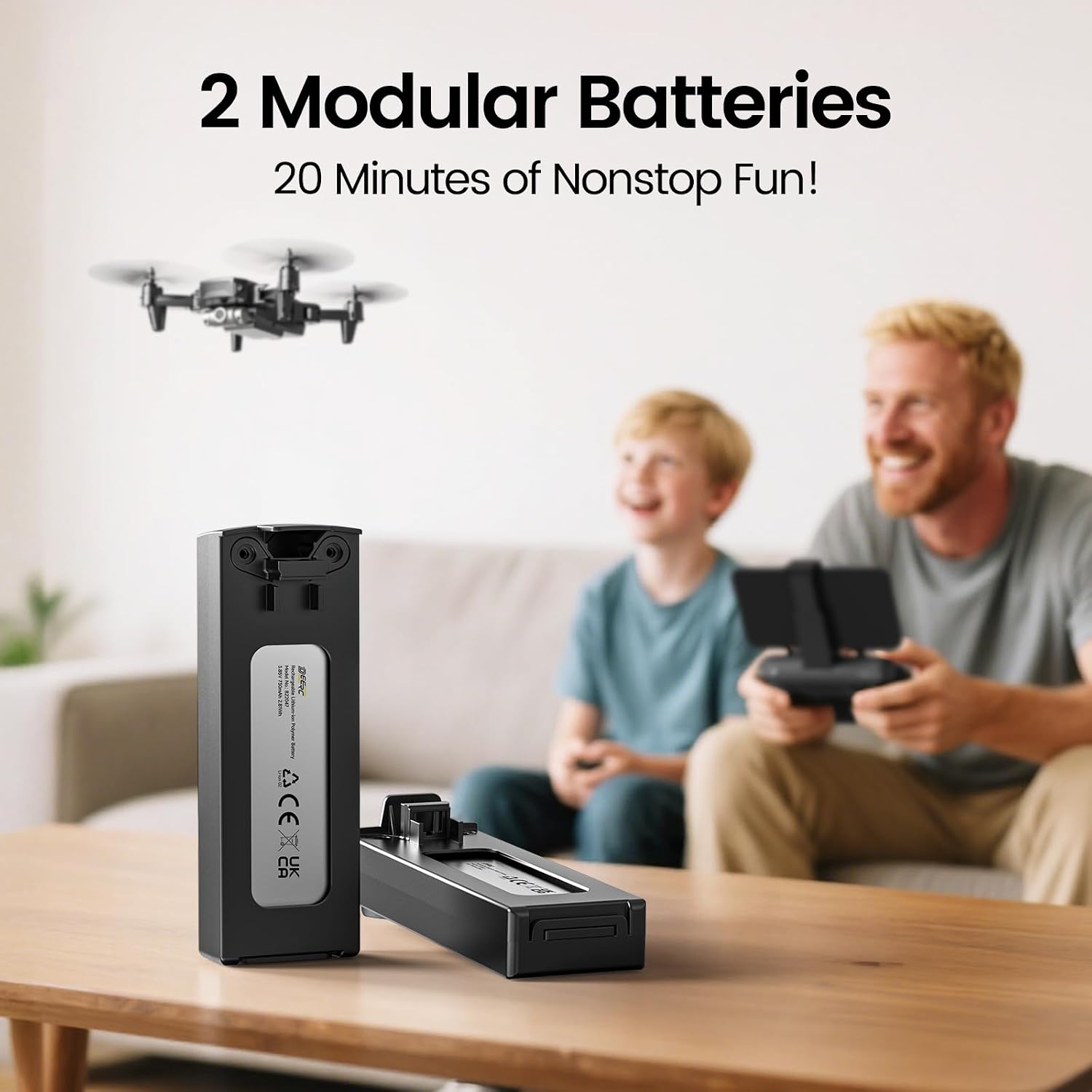 DEERC D20 Mini Drone with Camera for Kids, Remote Control Toys Gifts for Boys Girls with Voice Control, Gestures Selfie, Altitude Hold, Gravity Control, One Key Start, 3D Flips 2 Batteries, Blue