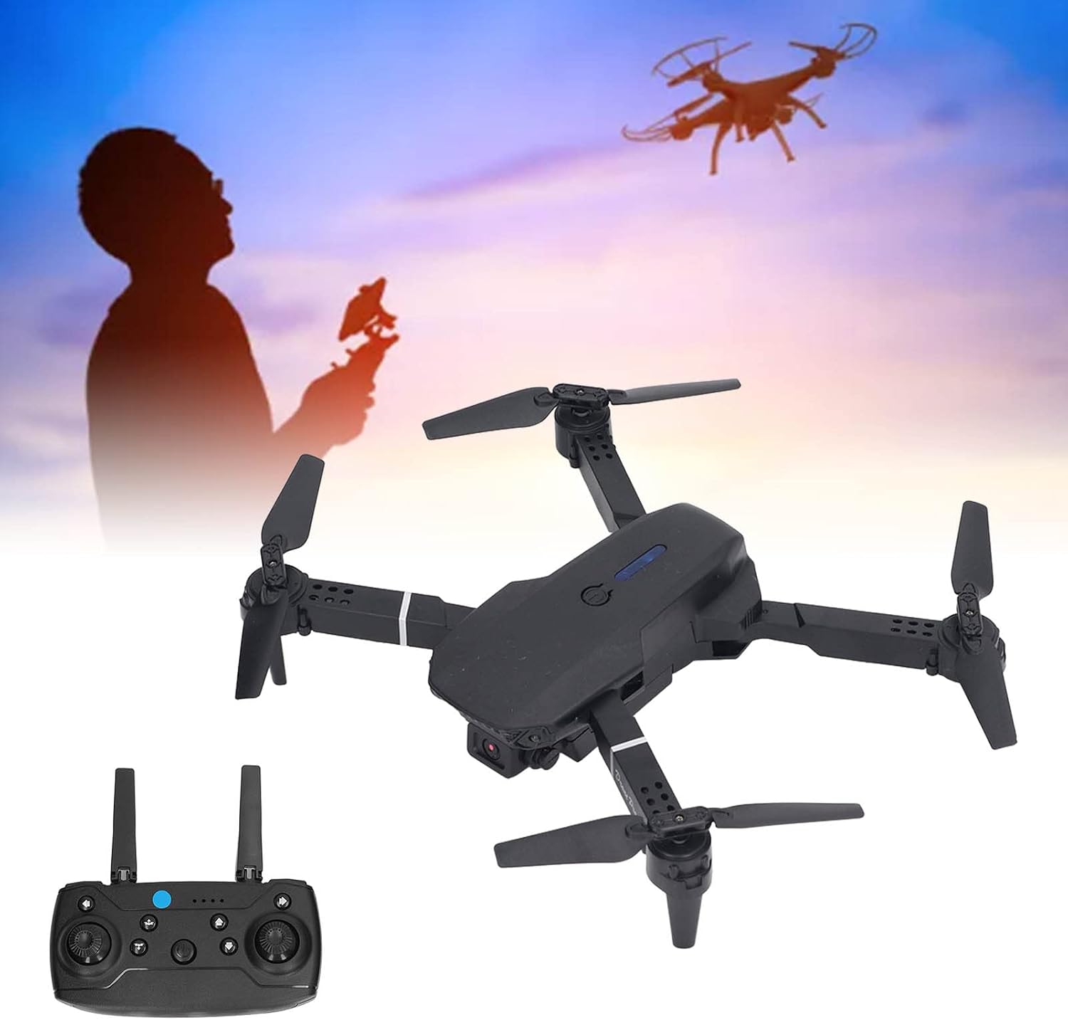 Jectse Foldable Drone, Mini RC Quadcopter with Dual 4K & HD Cameras, Trajectory Flight, High Positioning Hover, FPV & HD Image Transmission