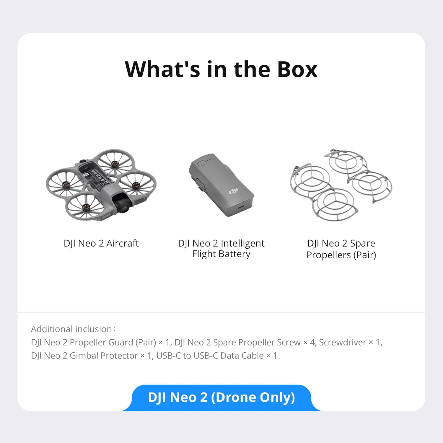 DJI Neo 2 (Drone Only), Lightweight & Foldable 4K Drone With Camera, Palm Takeoff & Landing, Gesture Control, ActiveTrack, Omnidirectional Obstacle Sensing