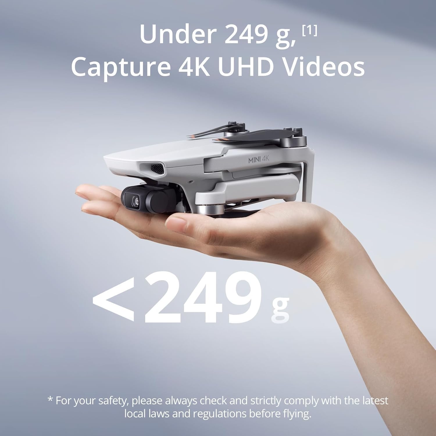 DJI Mini 4K, Drone with 4K UHD Camera for Adults, Under 249 g, 3-Axis Gimbal Stabilization, 10km Video Transmission, Auto Return, Wind Resistance, 1 Battery for 31-Min Max Flight Time, Intelligent
