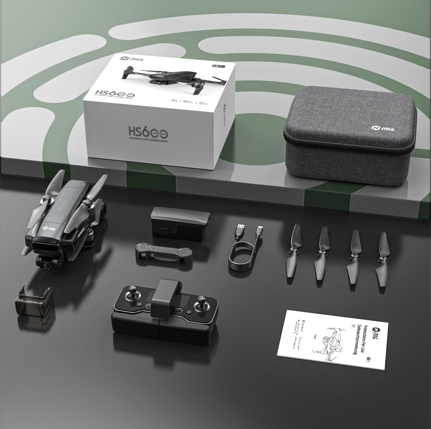 Holy Stone HS600 4K Drone with EIS Camera for Adults, 2-Axis Gimbal Quadcopter, Modular Intelligent Battery 28 Mins Flight Time, 10000 FT Range Transmission, GPS Drone with Brushless Motors, 4K/30FPS