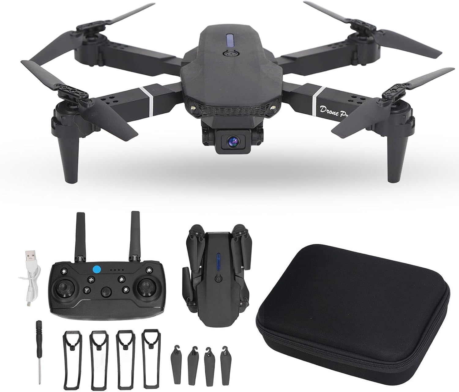 Jectse Foldable Drone, Mini RC Quadcopter with Dual 4K & HD Cameras, Trajectory Flight, High Positioning Hover, FPV & HD Image Transmission