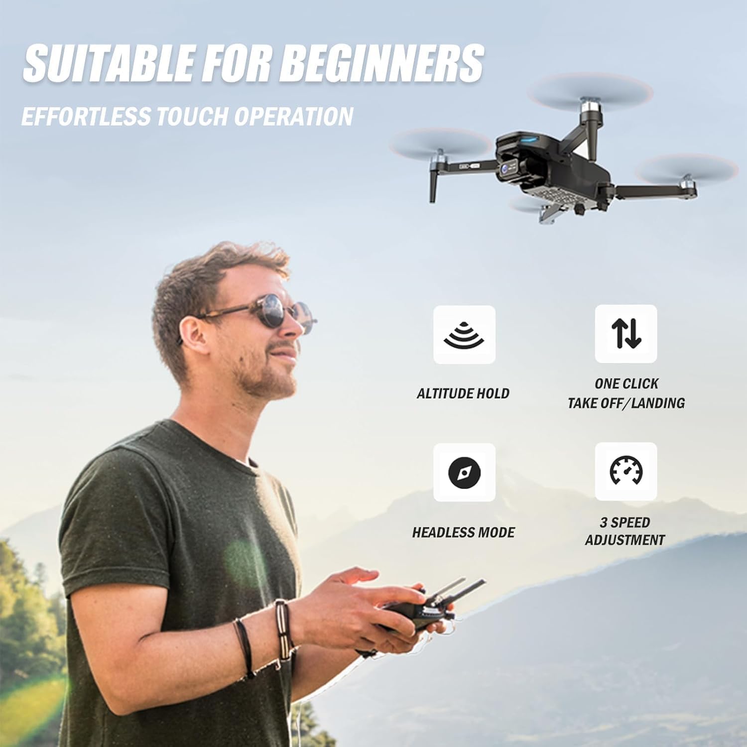 GPS Drone with 4K UHD Camera for Adults Beginner, 2-Axis Gimbal, Foldable FPV RC Quadcopter with Brushless Motor, GPS/Optical Flow, 5G WiFi Ransmission, Follow Me, Waypoint, Gesture Control