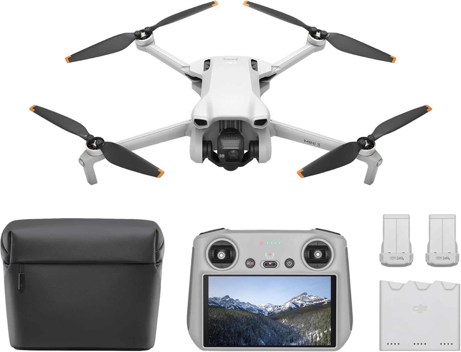 DJI Mini 3 (DJI RC) - Lightweight and Foldable Mini Camera Drone with 4K HDR Video, 38-min Flight Time, True Vertical Shooting, and Intelligent Features