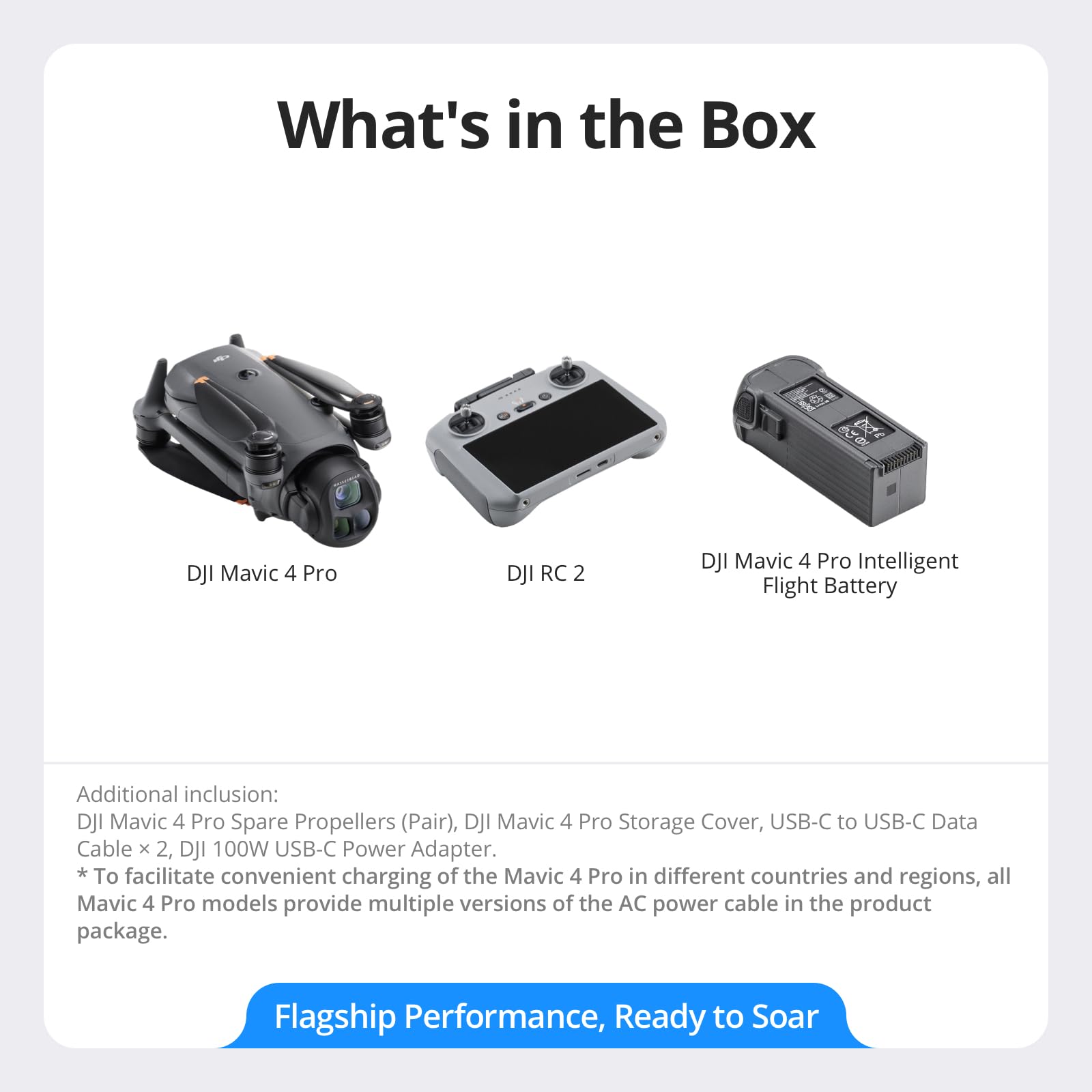 DJI Mavic 4 Pro Drone with DJI RC 2, Flagship Tri-Camera Drone with 100MP 4/3 CMOS Hasselblad Camera, for Professionals, 30km/18.6mi Video Transmission, 51-Min Max Flight Time