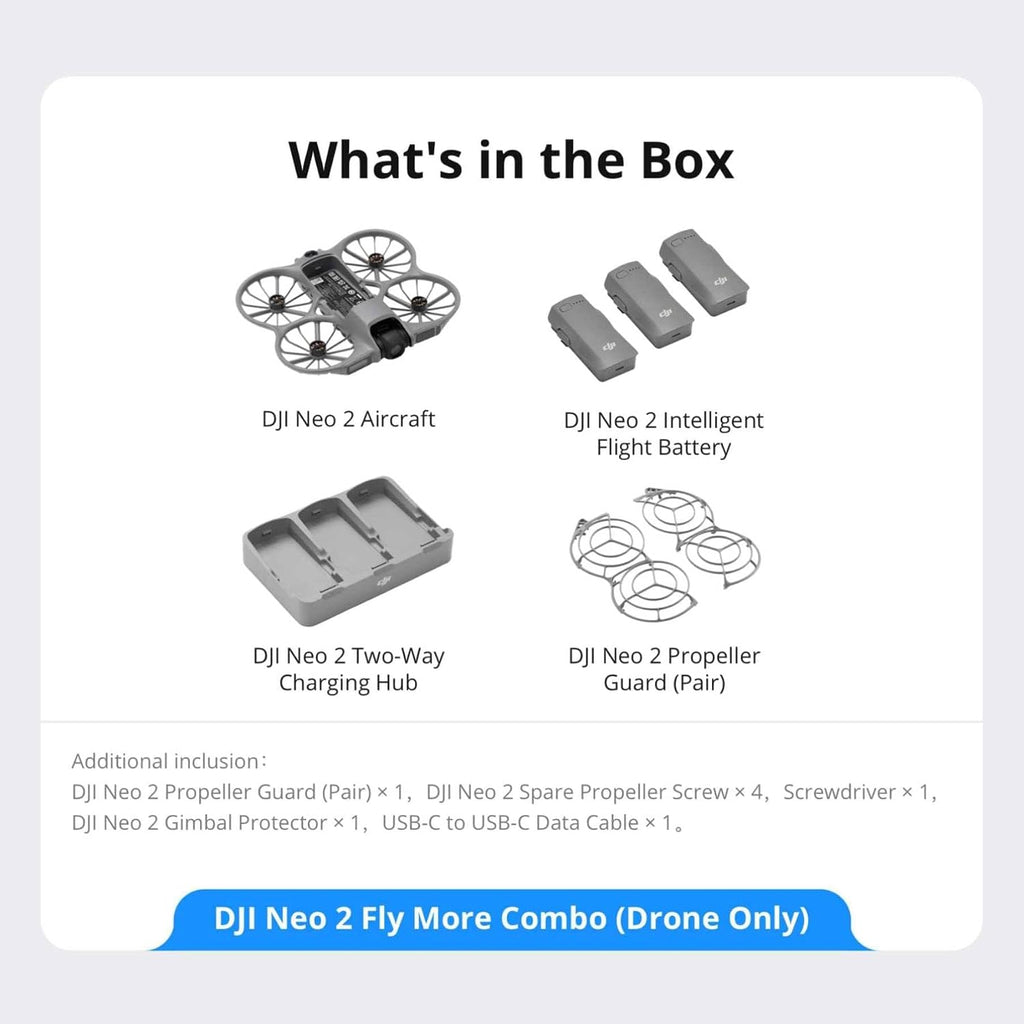 DJI Neo 2 (Drone Only), Lightweight & Foldable 4K Drone With Camera, Palm Takeoff & Landing, Gesture Control, ActiveTrack, Omnidirectional Obstacle Sensing