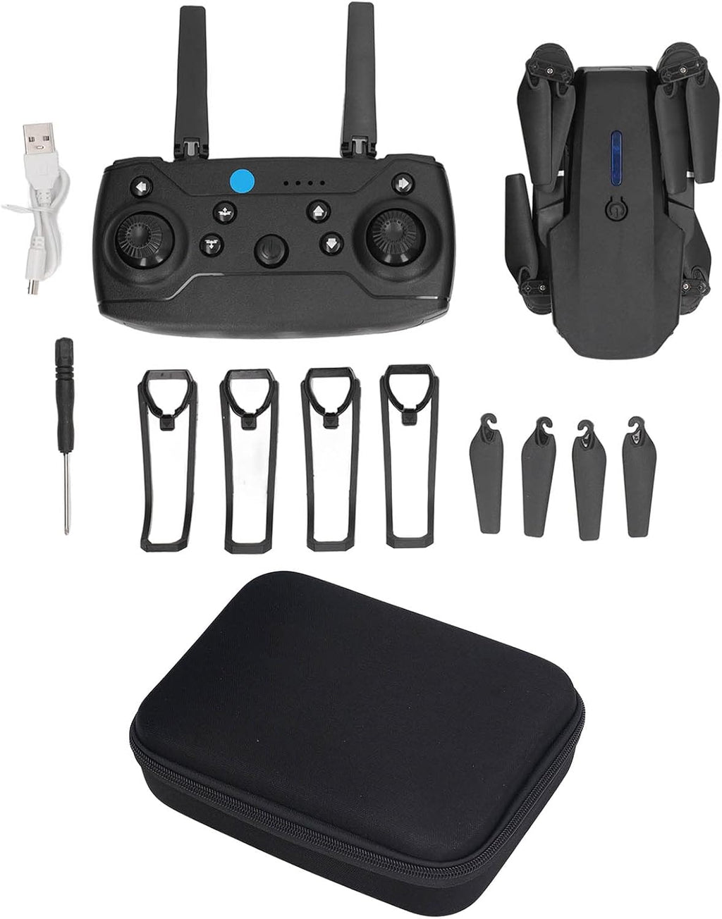 Jectse Foldable Drone, Mini RC Quadcopter with Dual 4K & HD Cameras, Trajectory Flight, High Positioning Hover, FPV & HD Image Transmission