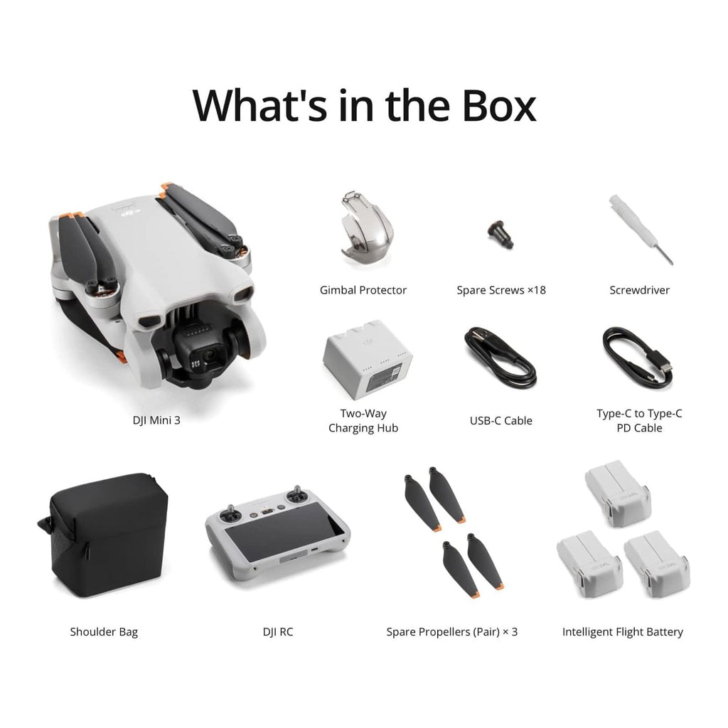 DJI Mini 3, Drones with Camera for Adults 4K, 38-min Flight Time, up to 32800ft (10km) Video Transmission, True Vertical Shooting, GPS Auto Return Integrated, Mini Drone with Camera for Beginners