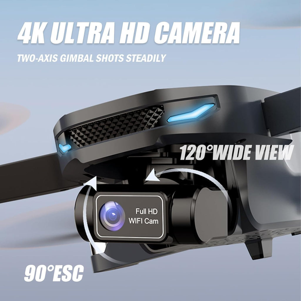 GPS Drone with 4K UHD Camera for Adults Beginner, 2-Axis Gimbal, Foldable FPV RC Quadcopter with Brushless Motor, GPS/Optical Flow, 5G WiFi Ransmission, Follow Me, Waypoint, Gesture Control