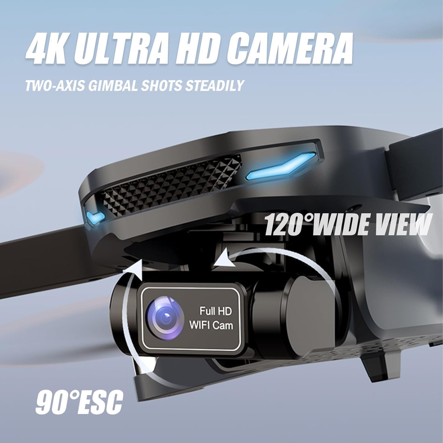 GPS Drone with 4K UHD Camera for Adults Beginner, 2-Axis Gimbal, Foldable FPV RC Quadcopter with Brushless Motor, GPS/Optical Flow, 5G WiFi Ransmission, Follow Me, Waypoint, Gesture Control