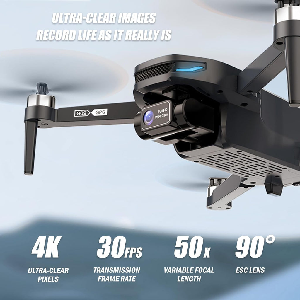 GPS Drone with 4K UHD Camera for Adults Beginner, 2-Axis Gimbal, Foldable FPV RC Quadcopter with Brushless Motor, GPS/Optical Flow, 5G WiFi Ransmission, Follow Me, Waypoint, Gesture Control