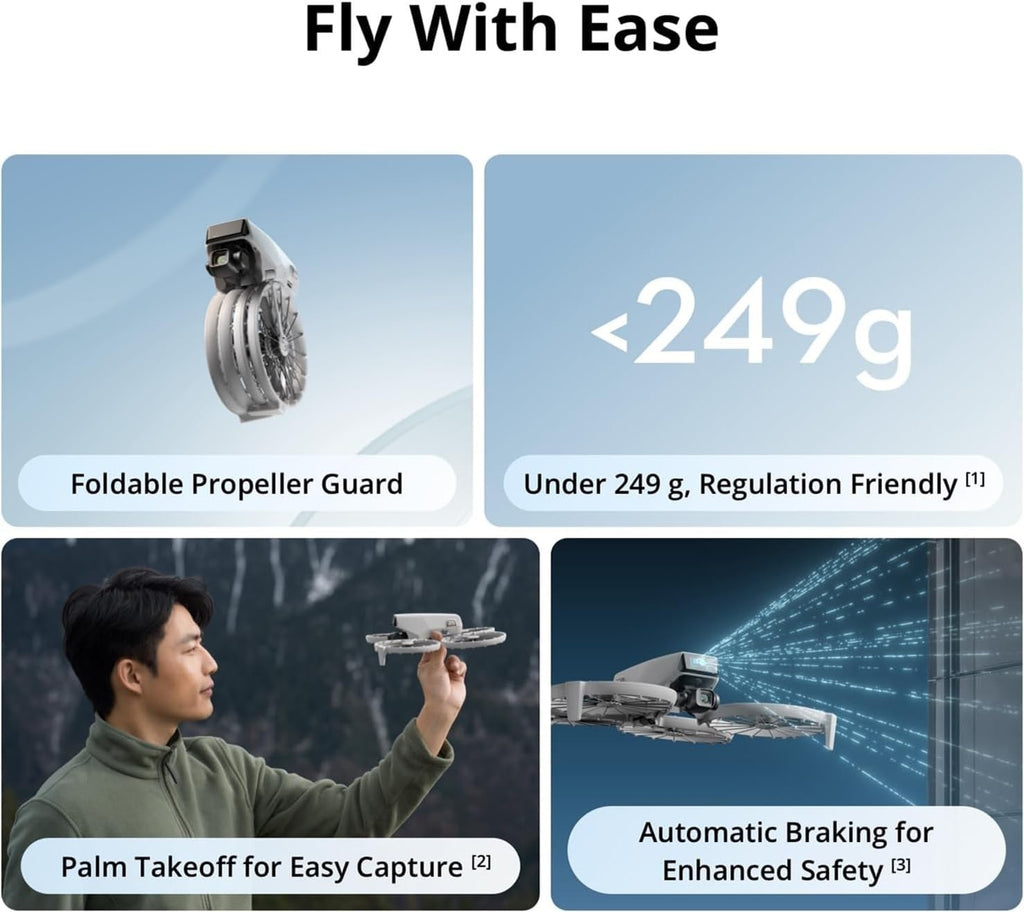 DJI Flip, Drone with 4K UHD Camera for Adults, Under 249 g, 3-Axis Gimbal Stabilization, 13km Video Transmission, Palm Takeoff, Auto Return, 1 Battery for 31-Min Flight Time, Intelligent Flight