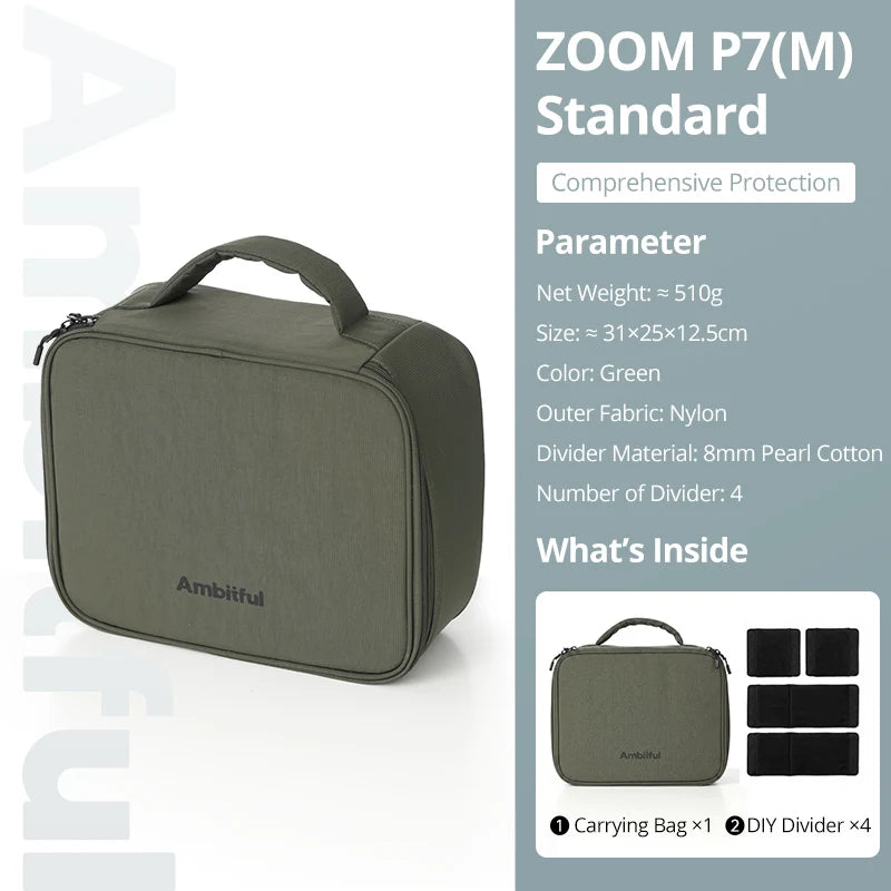 AMBITFUL Zoom P7 II Photography Studio Carrying bag S/M/L Size Traveling Bag For DLSR Lens Drone GODOX DJI GoPro