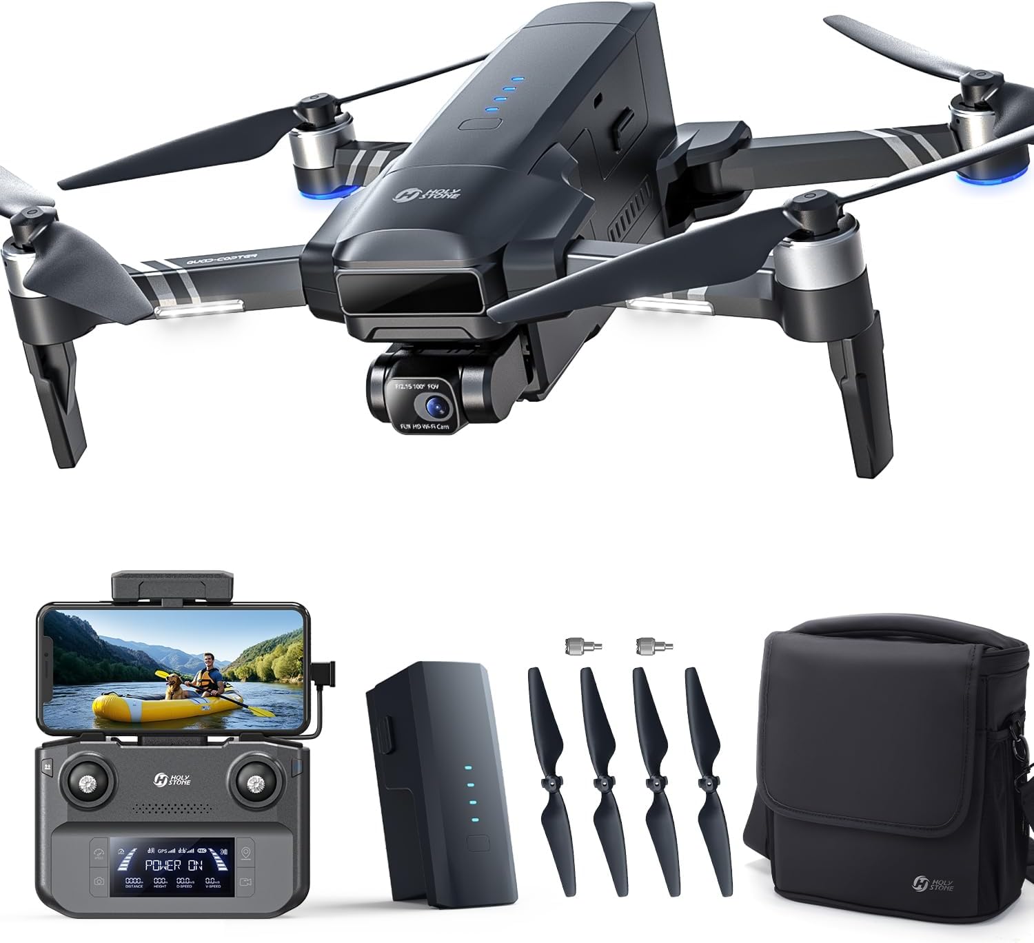 Holy Stone HS600 4K Drone with EIS Camera for Adults, 2-Axis Gimbal Quadcopter, Modular Intelligent Battery 28 Mins Flight Time, 10000 FT Range Transmission, GPS Drone with Brushless Motors, 4K/30FPS