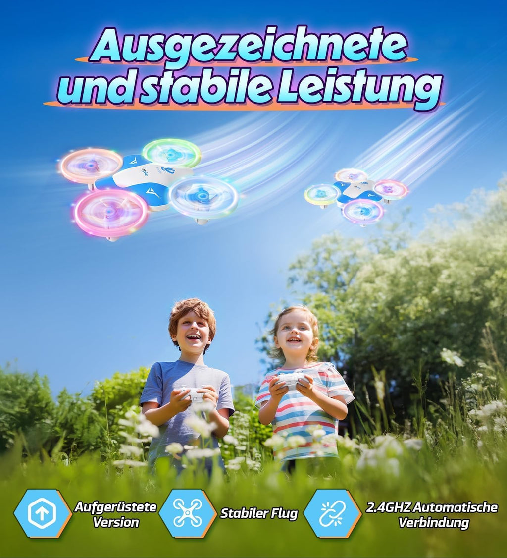 Korffe mini drone for kids toys from 6 7 8 9 10+ years boys,RC airplane toy drone for kids and beginners with LED lights indoor & outdoor gifts for boys and girls