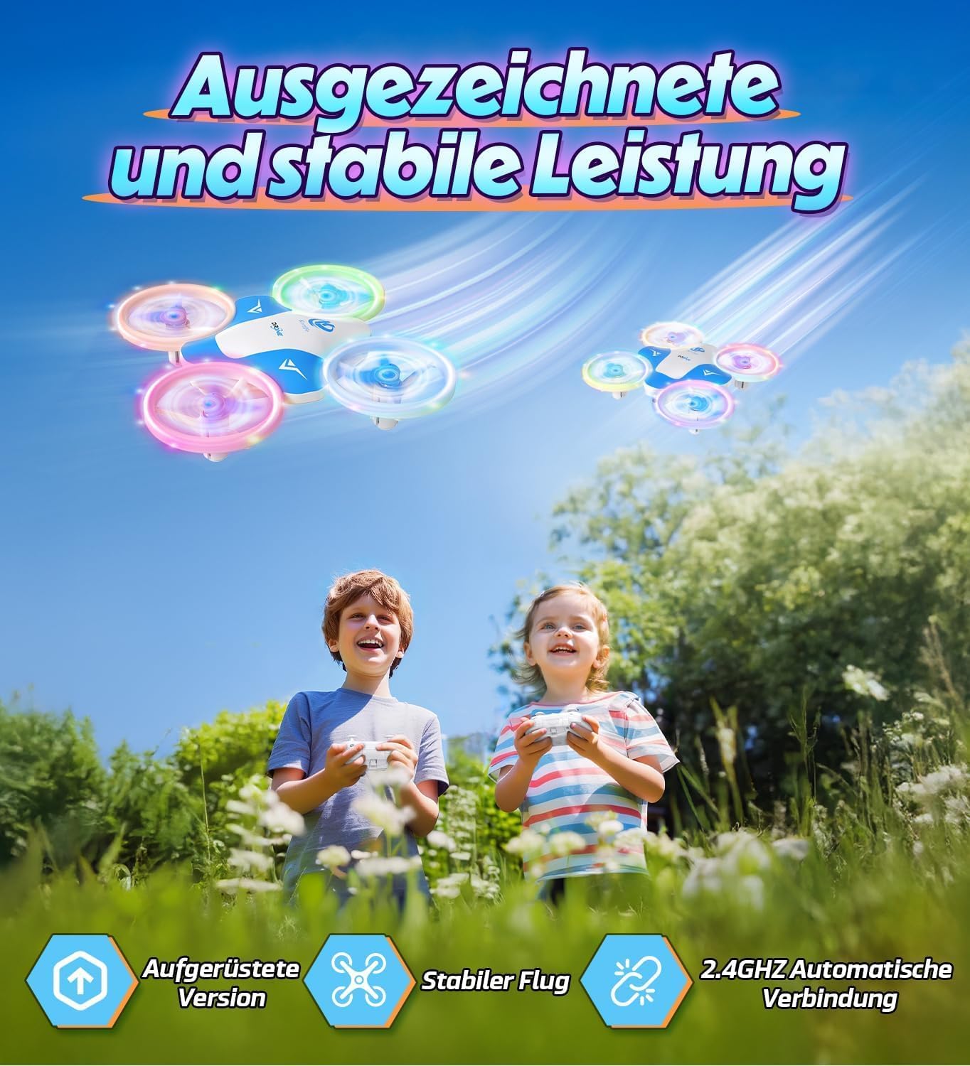 Korffe mini drone for kids toys from 6 7 8 9 10+ years boys,RC airplane toy drone for kids and beginners with LED lights indoor & outdoor gifts for boys and girls