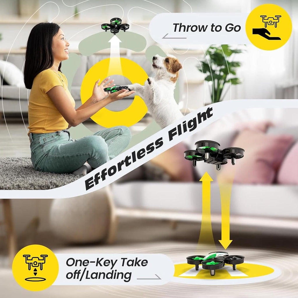 Holy Stone Mini Drone for Kids and Beginners RC Nano Quadcopter Indoor Small Helicopter Plane with Auto Hovering, 3D Flip, Headless Mode and 3 Batteries, Great Gift Toy for Boys and Girls, Blue