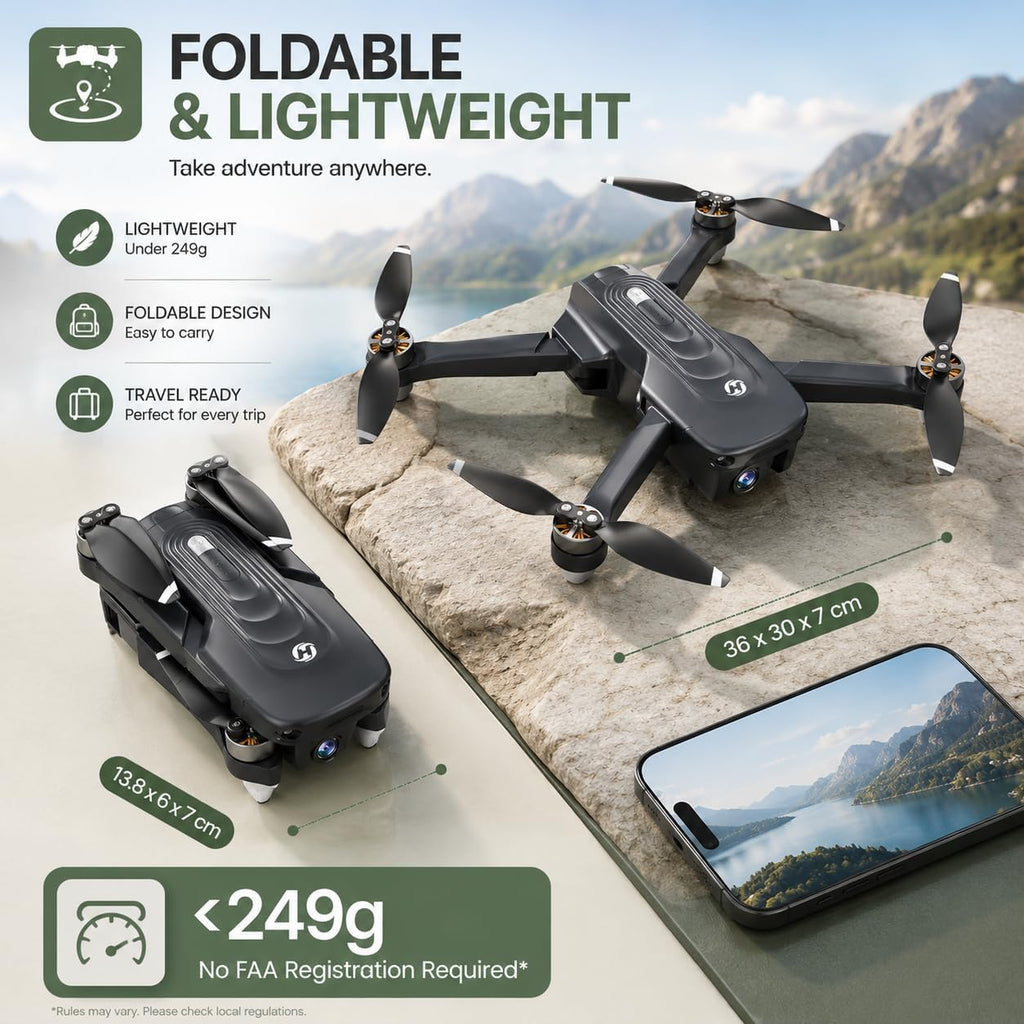 Holy Stone GPS Drone with 4K Camera for Adults - HS175D RC Quadcopter with Auto Return, Follow Me, Brushless Motor, Circle Fly, Waypoint Fly, Altitude Hold, Headless Mode, 46 Mins Long Flight