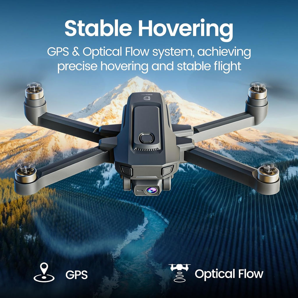 DEERC D35 GPS Drone with 4K Camera for Adults,Foldable RC Quadcopter with 40 Mins Long Flight Time, Follow Me, Auto Return, Brushless Motor, 5G FPV Transmission,Easy for Beginners