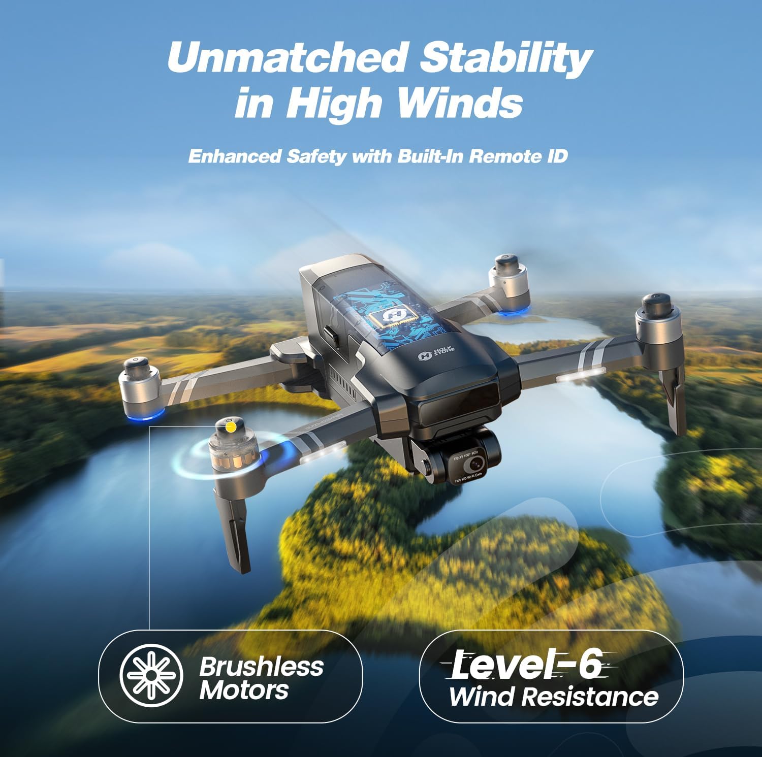 Holy Stone HS600 4K Drone with EIS Camera for Adults, 2-Axis Gimbal Quadcopter, Modular Intelligent Battery 28 Mins Flight Time, 10000 FT Range Transmission, GPS Drone with Brushless Motors, 4K/30FPS