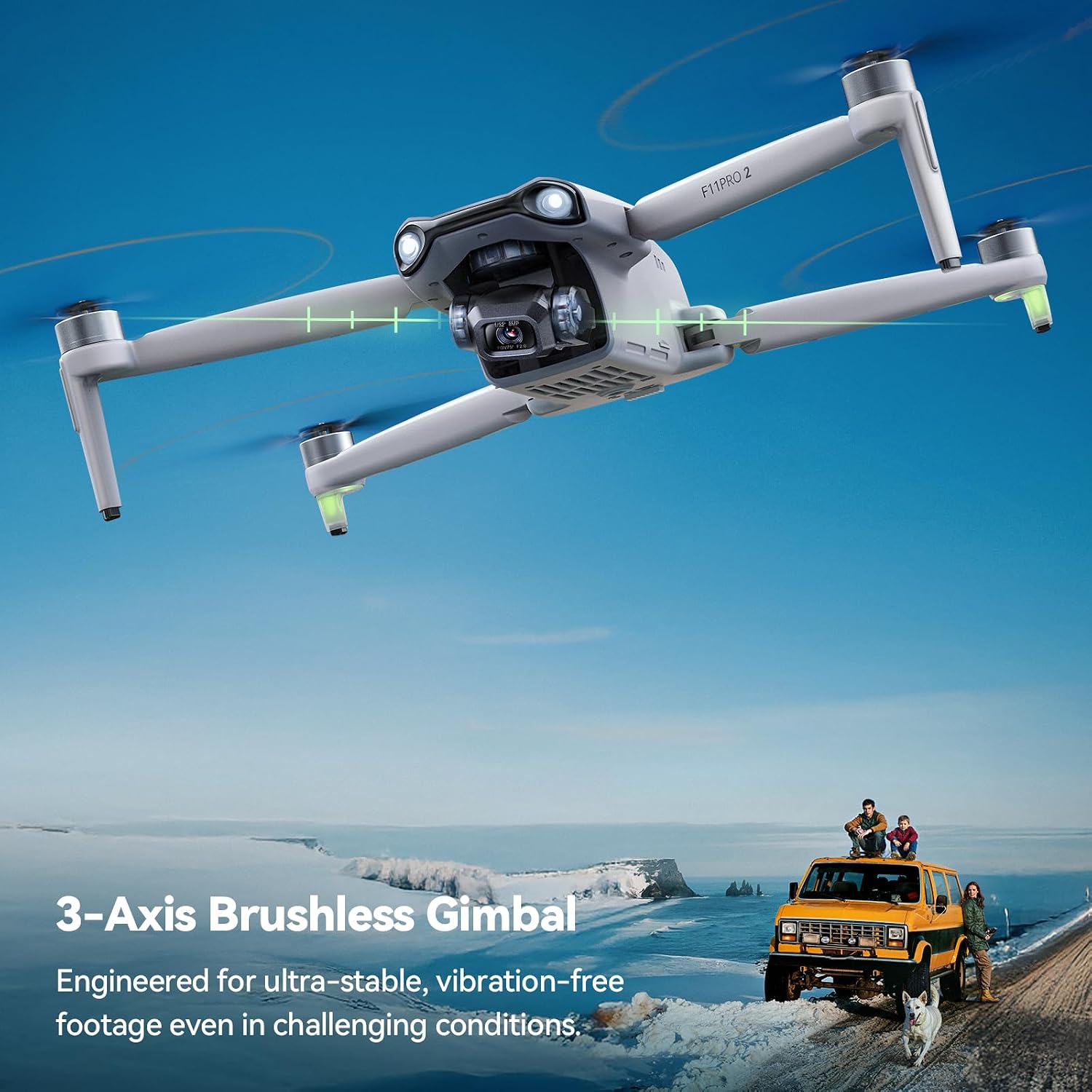 Ruko F11PRO 2 Drone with 6K Camera for Adults, 3-Axis Gimbal, 4K/30fps Video, 70-Min Flight Time with 2 Batteries, 10000ft FPV Transmission Professional Drone, Auto Return, Beginner Mode