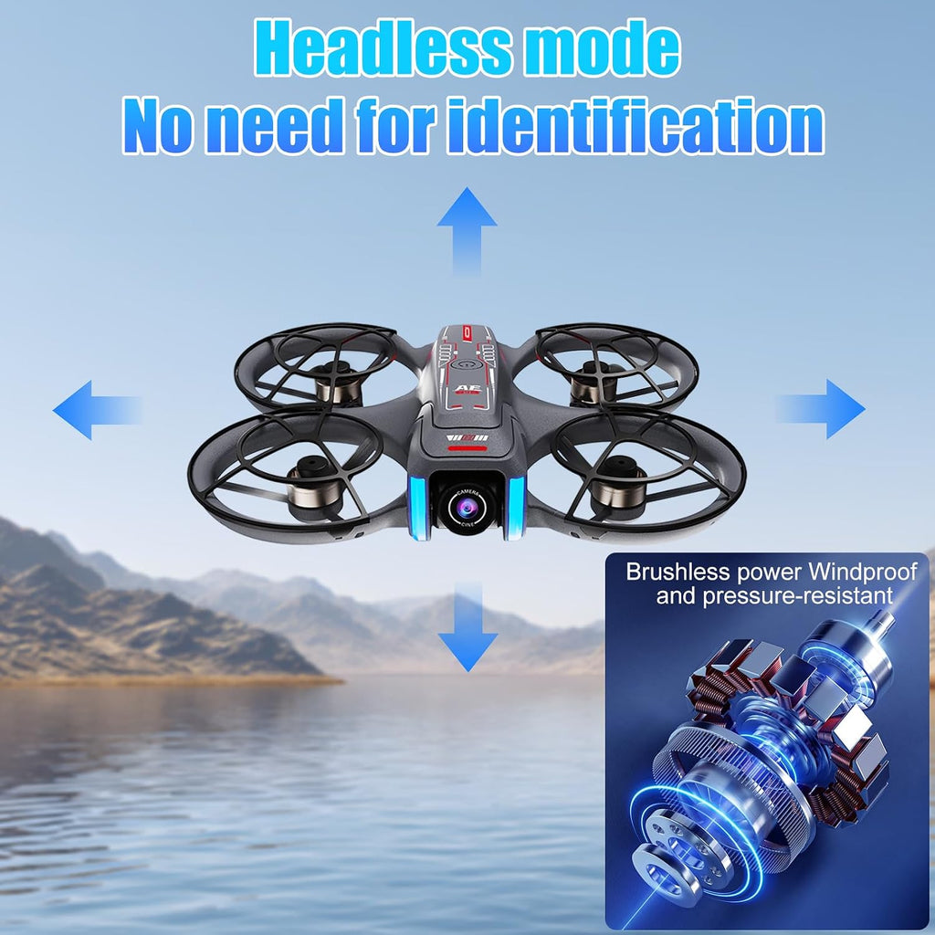 OBEST Drone With Camera 1080P Remote Control with 4.3 Inch Screen,Brushless Motor,Optical Flow Hovering, Infrared Four-Way Obstacle Avoidance,90° Remote Adjustable Camera,Dual Battery