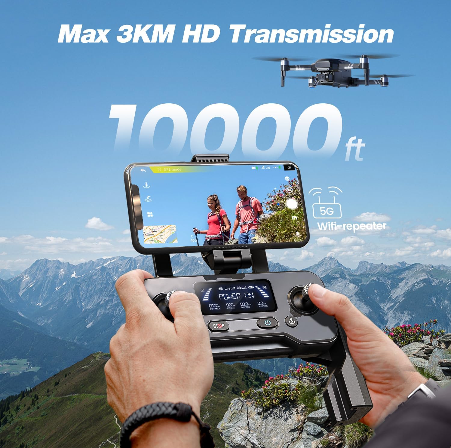 Holy Stone HS600 4K Drone with EIS Camera for Adults, 2-Axis Gimbal Quadcopter, Modular Intelligent Battery 28 Mins Flight Time, 10000 FT Range Transmission, GPS Drone with Brushless Motors, 4K/30FPS