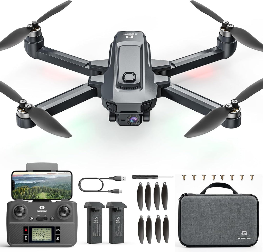 DEERC D35 GPS Drone with 4K Camera for Adults,Foldable RC Quadcopter with 40 Mins Long Flight Time, Follow Me, Auto Return, Brushless Motor, 5G FPV Transmission,Easy for Beginners