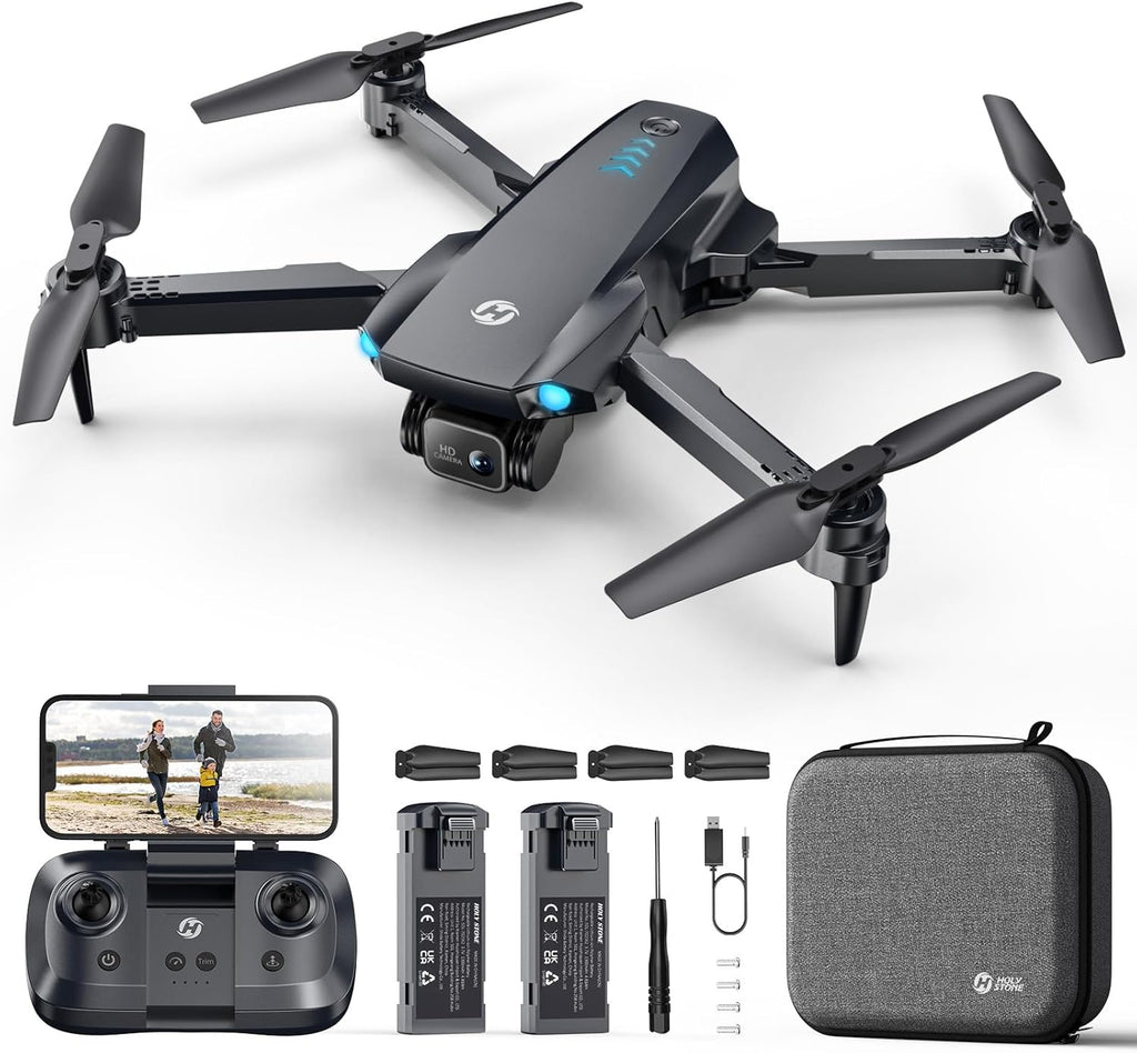 Holy Stone HS290 Foldable Drone with 1080P HD FPV Camera for Adults and Kids,RC Quadcopter with Optical Flow,Voice & Gesture Control,APP Control,Tap Fly,3 Speed Modes,2 Modular Batteries,Toys Gifts for Boys and Girls