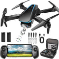 Oddire Drone with Camera - Drones for Adults, with 2 Batteries, Carrying Case, Propellers, 1080P HD Foldable Drone with Stable Hover, Trajectory Flight, Gravity Control, One Key Take Off/Land, 3D Flip(Black)