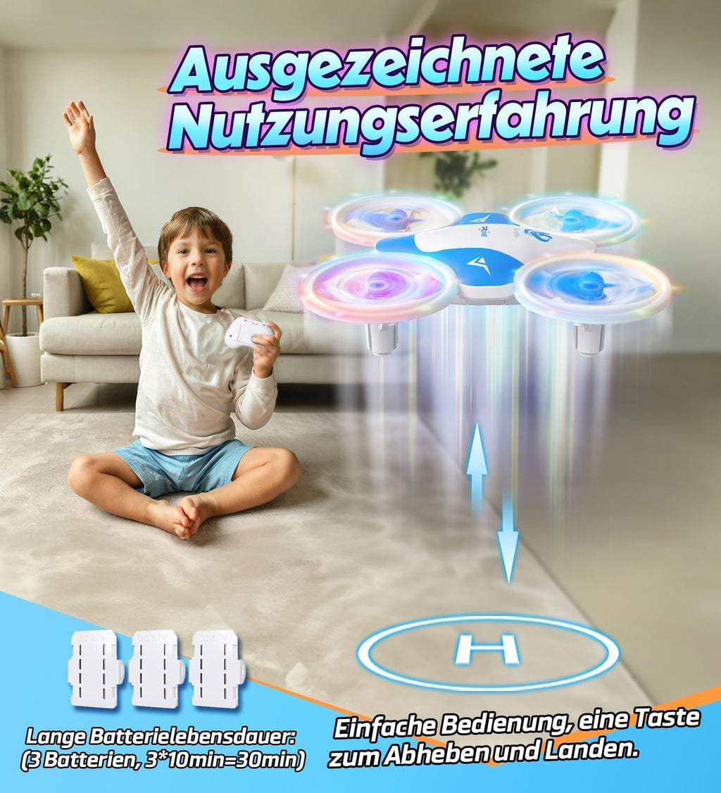 Korffe mini drone for kids toys from 6 7 8 9 10+ years boys,RC airplane toy drone for kids and beginners with LED lights indoor & outdoor gifts for boys and girls