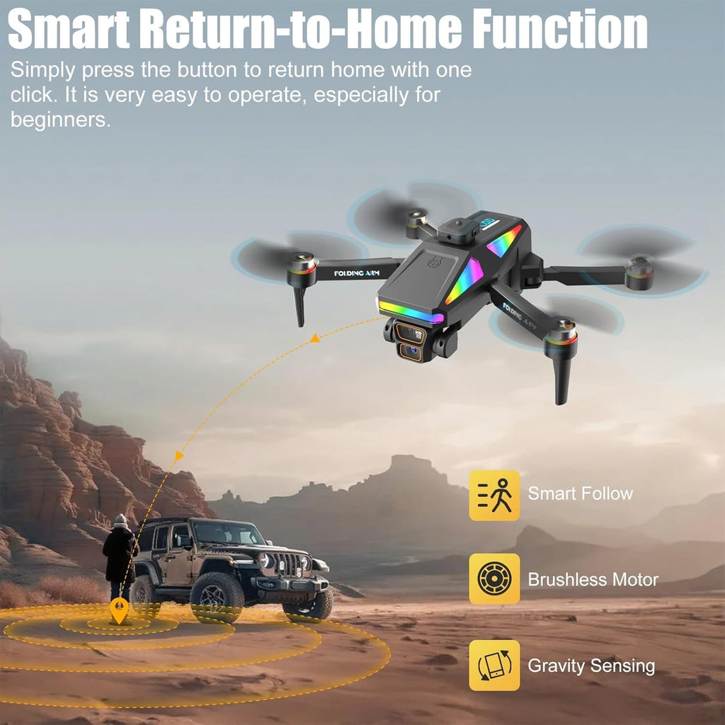 OBEST Drone With Camera 1080P Remote Control with 4.5 Inch Screen,Brushless Motor,90° ESC Camera,Automatic Obstacle Avoidance,20 * 2 Minutes Flight Time Suitable for Kids and Adults,209G