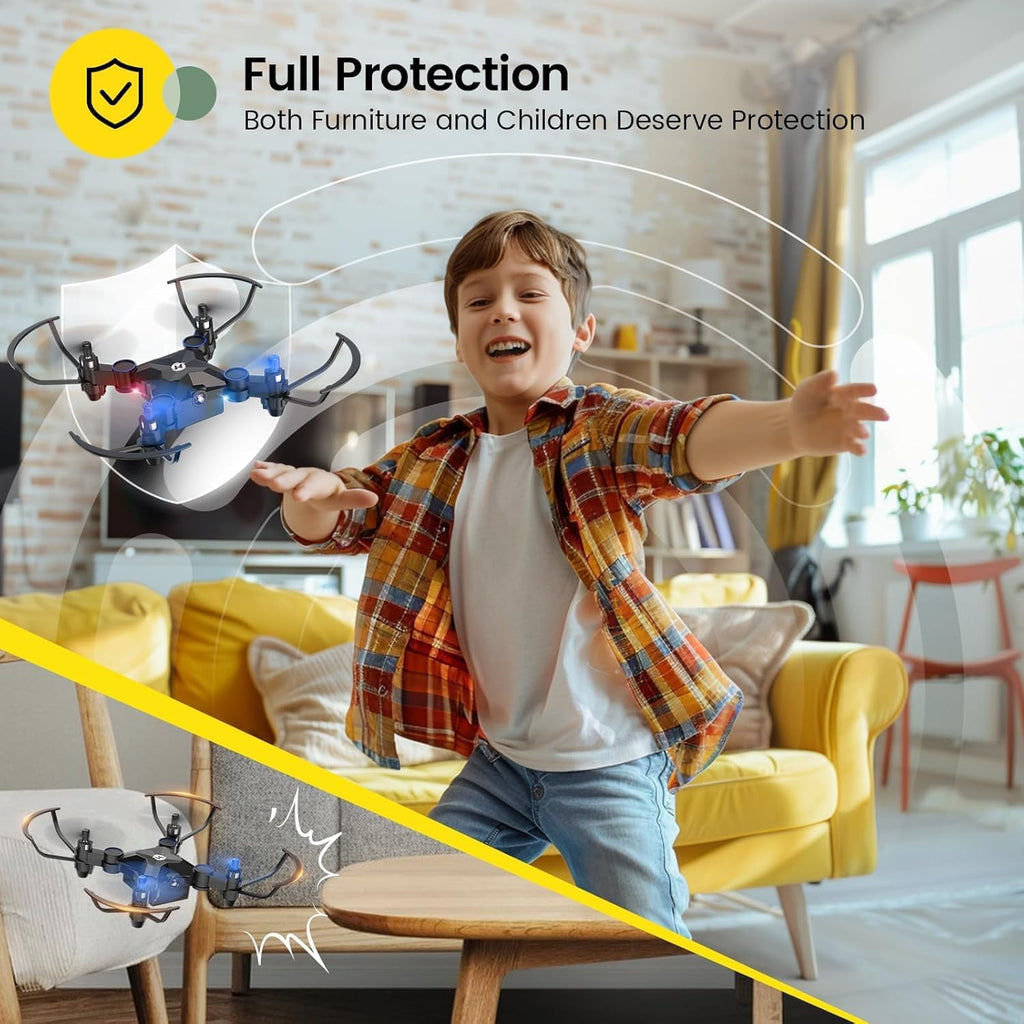 Holy Stone Mini Drone for Kids HS190 Portable Pocket Quadcopter with Altitude Hold 3D Flips, Headless Mode and 3 Speed Modes, Easy to Fly for Beginners,Blue