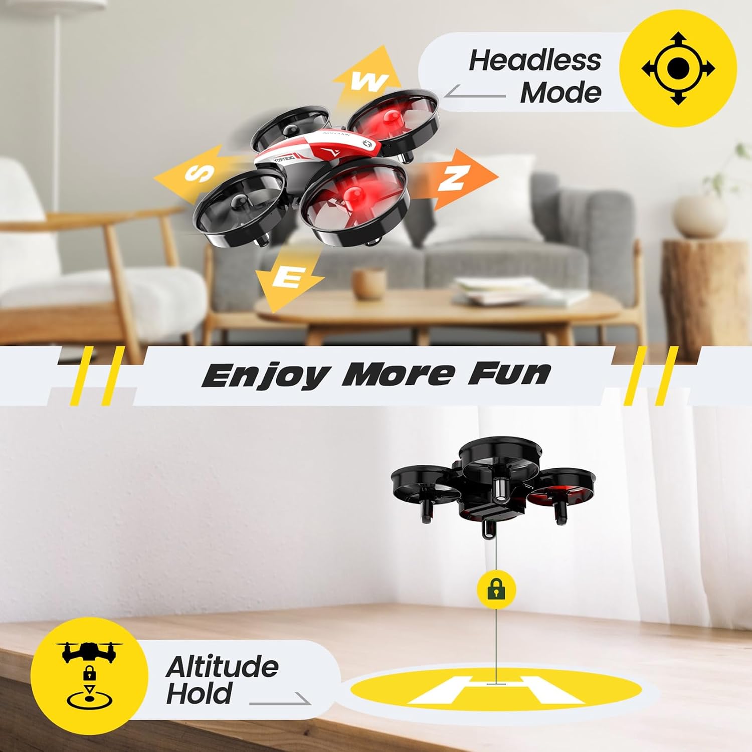 Holy Stone Mini Drone for Kids and Beginners RC Nano Quadcopter Indoor Small Helicopter Plane with Auto Hovering, 3D Flip, Headless Mode and 3 Batteries, Great Gift Toy for Boys and Girls, Blue