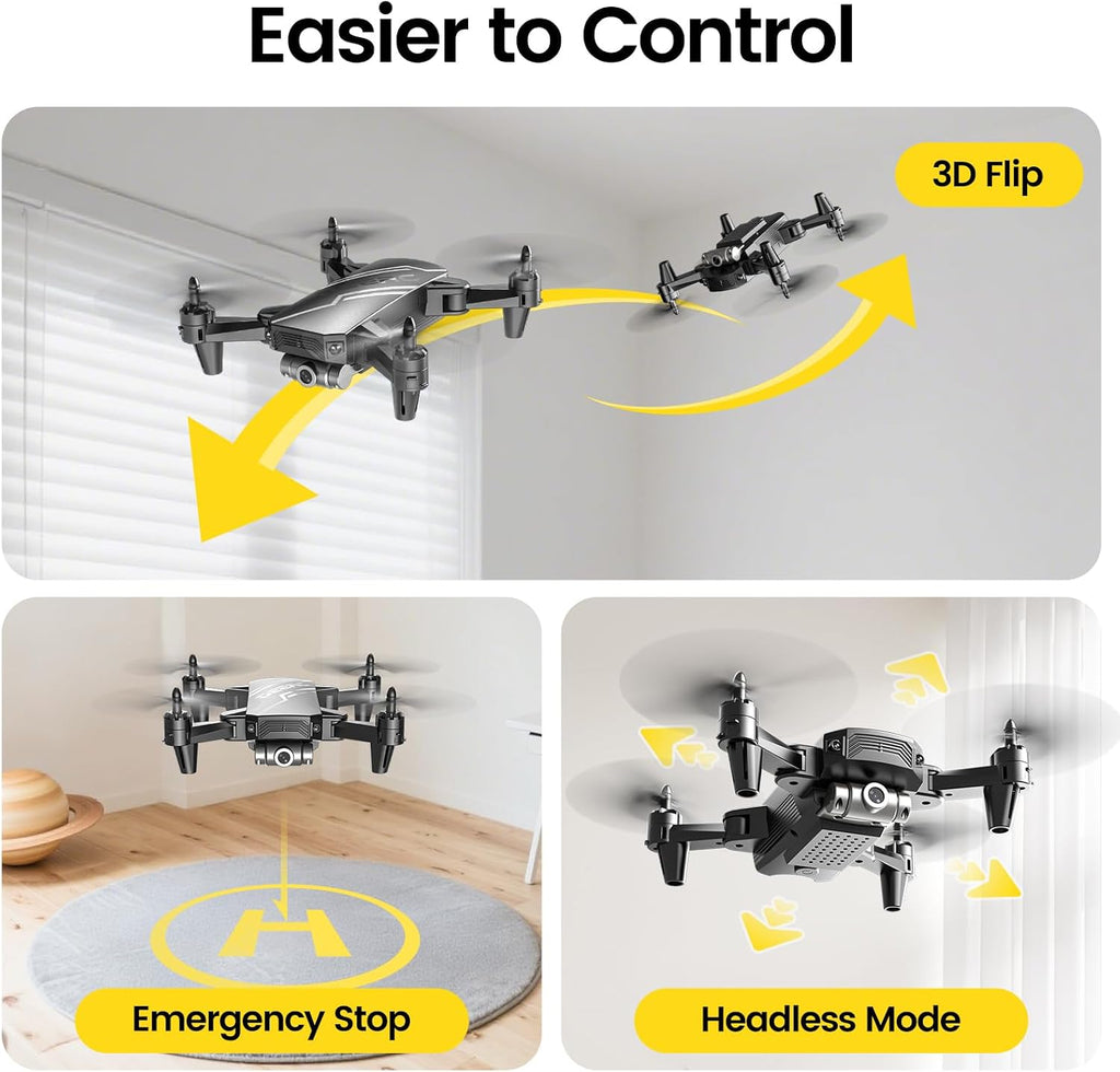 DEERC D20 Mini Drone with Camera for Kids, Remote Control Toys Gifts for Boys Girls with Voice Control, Gestures Selfie, Altitude Hold, Gravity Control, One Key Start, 3D Flips 2 Batteries, Blue