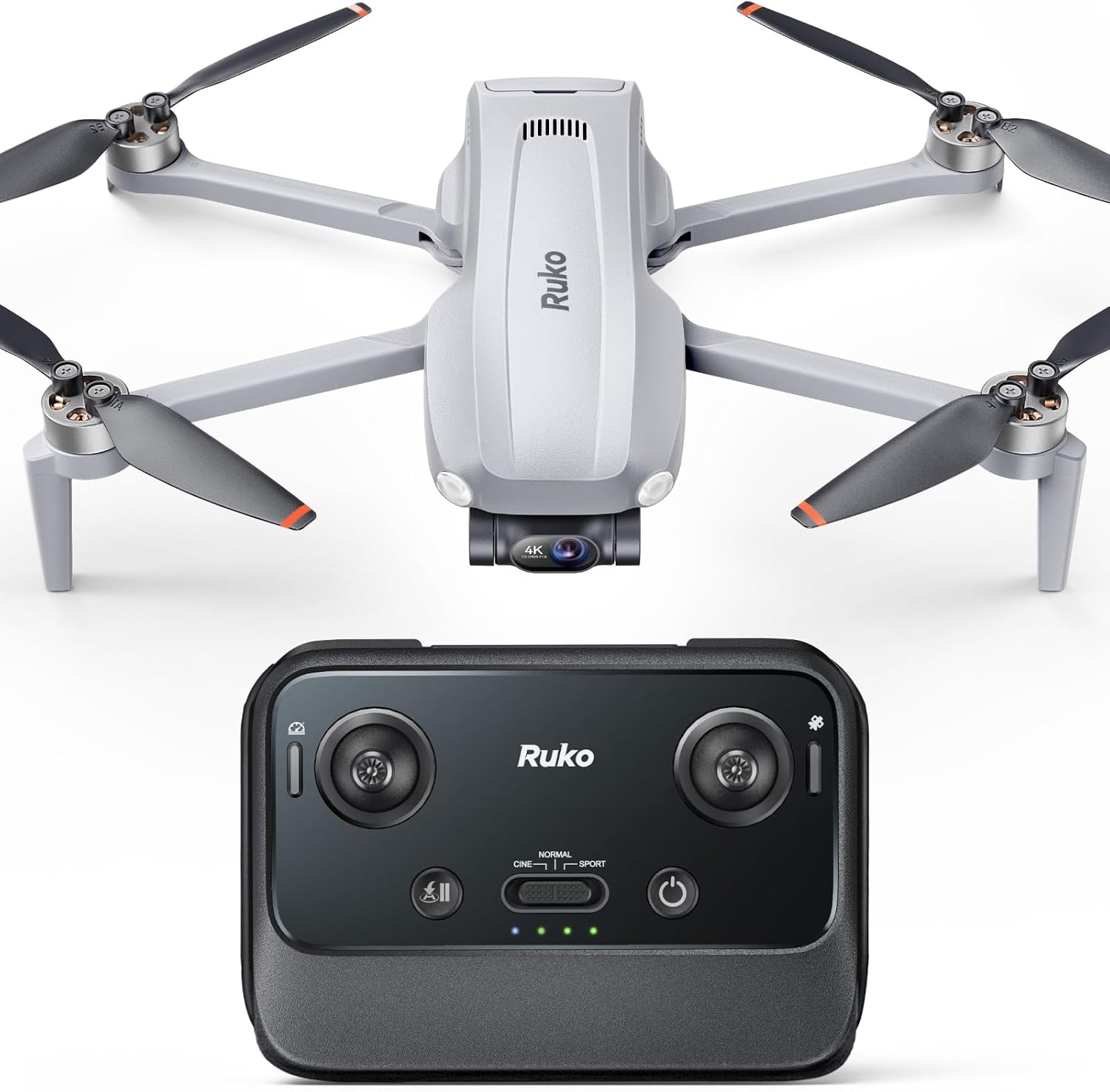 Ruko MINI 2(RC3), Professional 8K Drone with 5.5" Screen Controller, Drones with camera for Adults 4K Video, 3-Axis Gimbal, 20000ft FPV Transmission, Under 249g, Beginner (64-Min Flight)