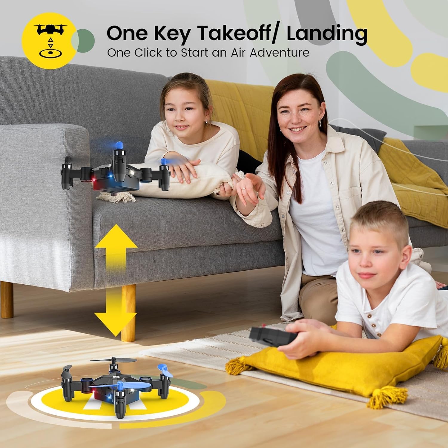 Holy Stone Mini Drone for Kids HS190 Portable Pocket Quadcopter with Altitude Hold 3D Flips, Headless Mode and 3 Speed Modes, Easy to Fly for Beginners,Blue