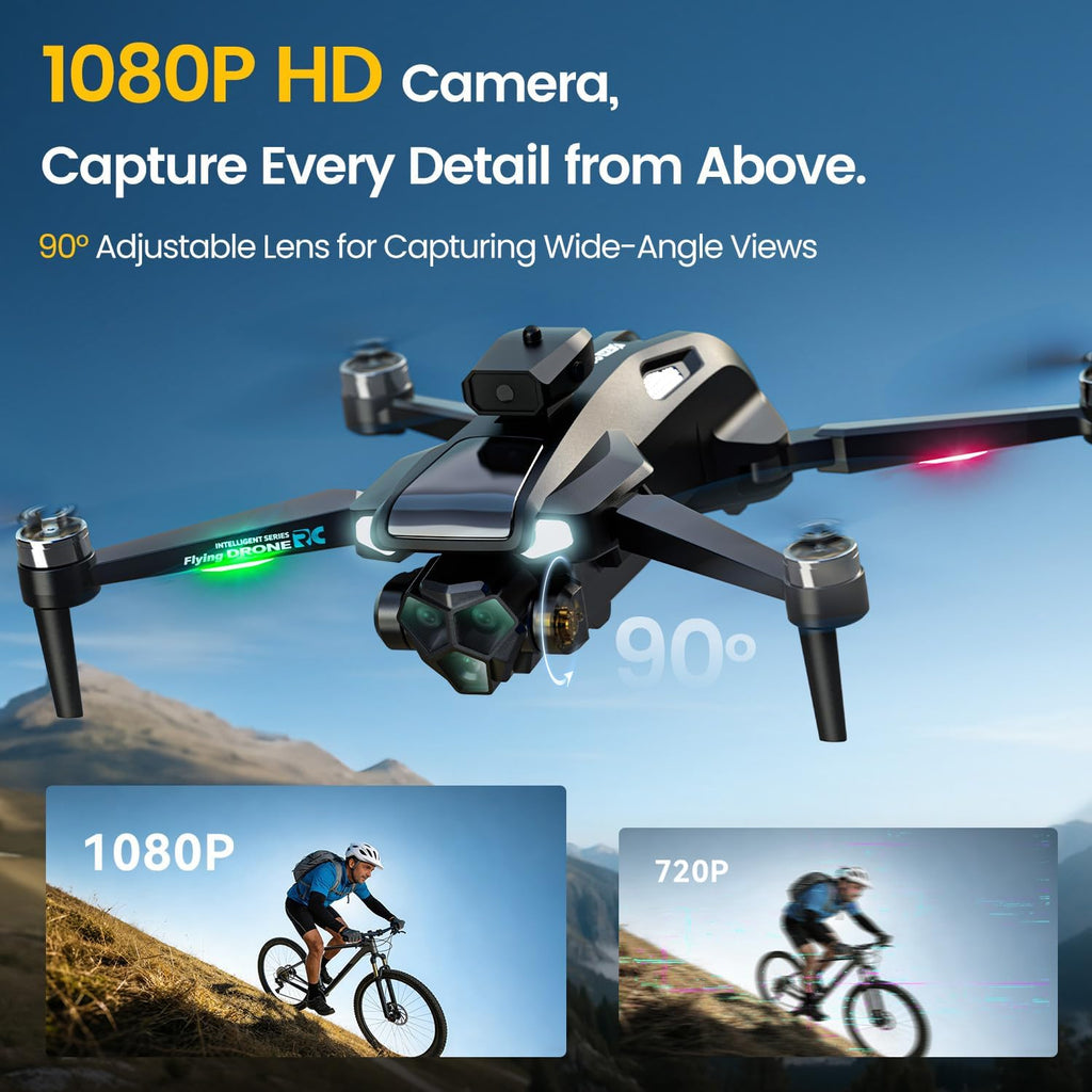 M66 Drone with Camera, 4.3″ Foldable HD Screen Controller, 1080P Camera Drone for Beginners with Obstacle Avoidance, Optical Flow, Brushless Motor, Up to 40-Min Flight Time, Easy to Fly