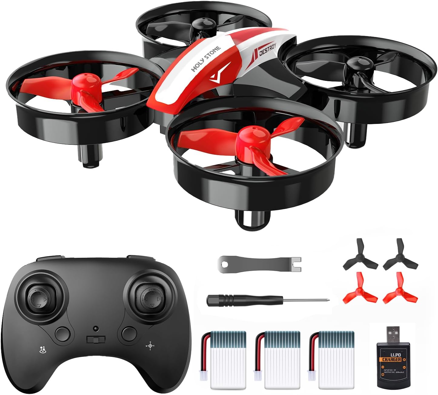 Holy Stone Mini Drone for Kids and Beginners RC Nano Quadcopter Indoor Small Helicopter Plane with Auto Hovering, 3D Flip, Headless Mode and 3 Batteries, Great Gift Toy for Boys and Girls, Blue