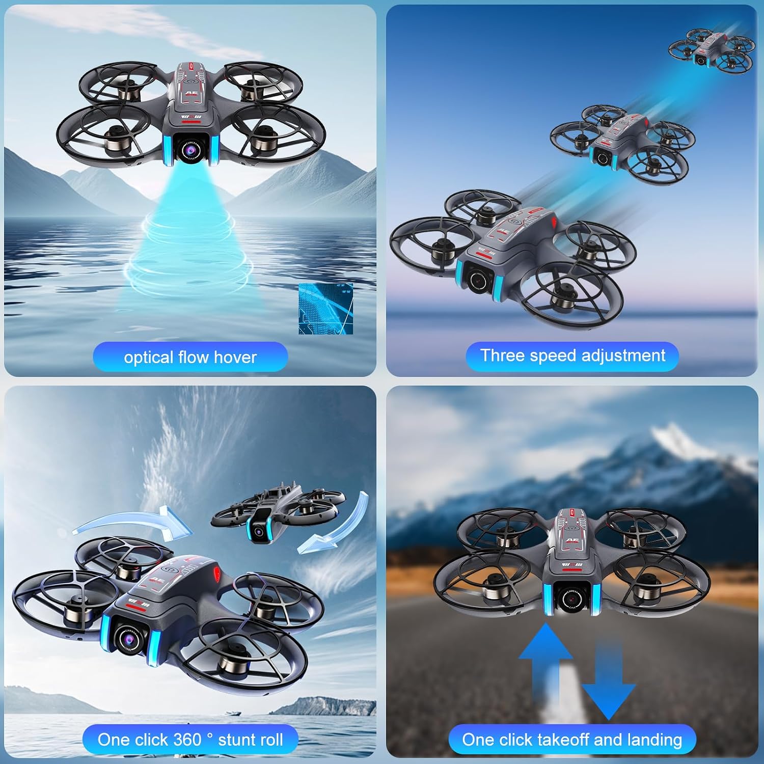 OBEST Drone With Camera 1080P Remote Control with 4.3 Inch Screen,Brushless Motor,Optical Flow Hovering, Infrared Four-Way Obstacle Avoidance,90° Remote Adjustable Camera,Dual Battery