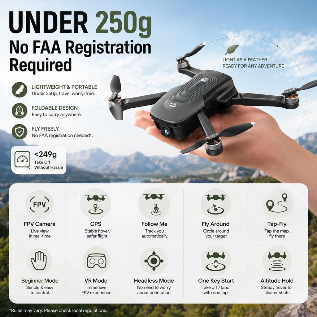 Holy Stone GPS Drone with 4K Camera for Adults - HS175D RC Quadcopter with Auto Return, Follow Me, Brushless Motor, Circle Fly, Waypoint Fly, Altitude Hold, Headless Mode, 46 Mins Long Flight